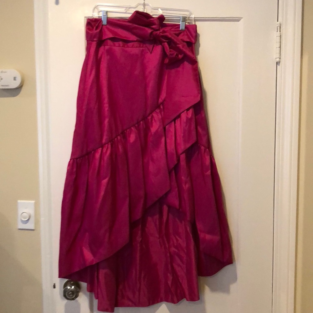 Eliza J Pink Hi-Low Assymetrical Maxi Skirt